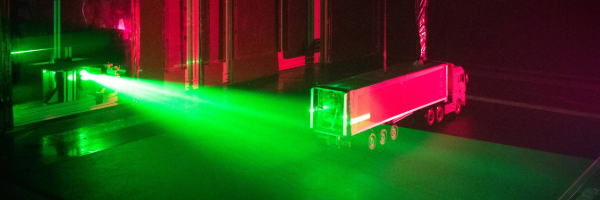 Toy Truck being hit with laser beams